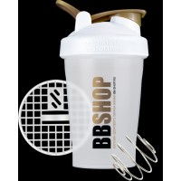 BBSHOP шейкер бело позолоченный с сеточкой и венчиком (400мл)